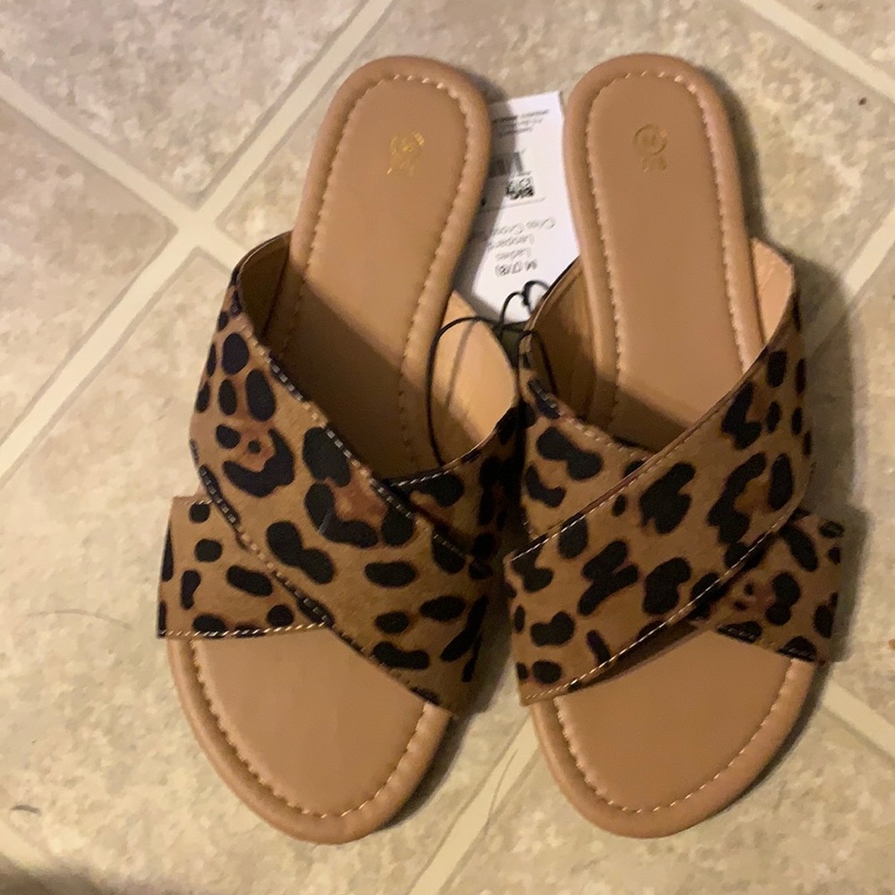 Leopard print sandals